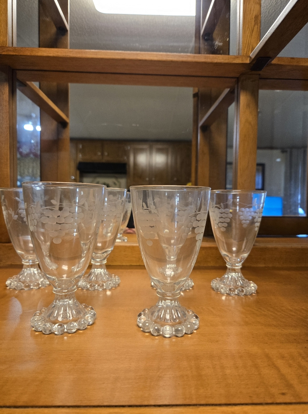 Anchor HOCKING:Vintage Etched Glass Goblets - Clear Crystal-Style Set Of 6